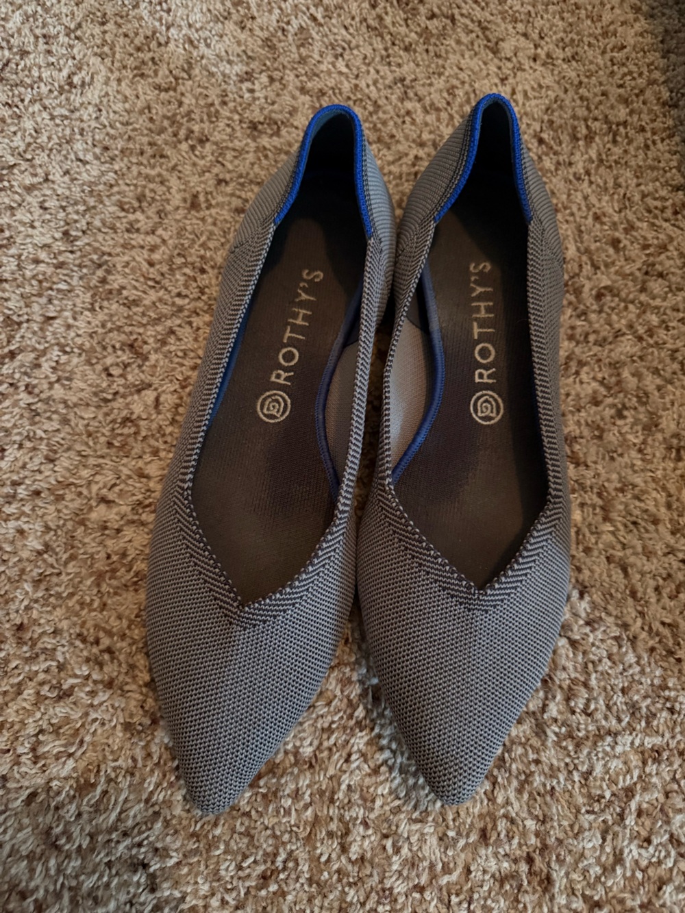 Rothy's The Point Gray Knit Flats